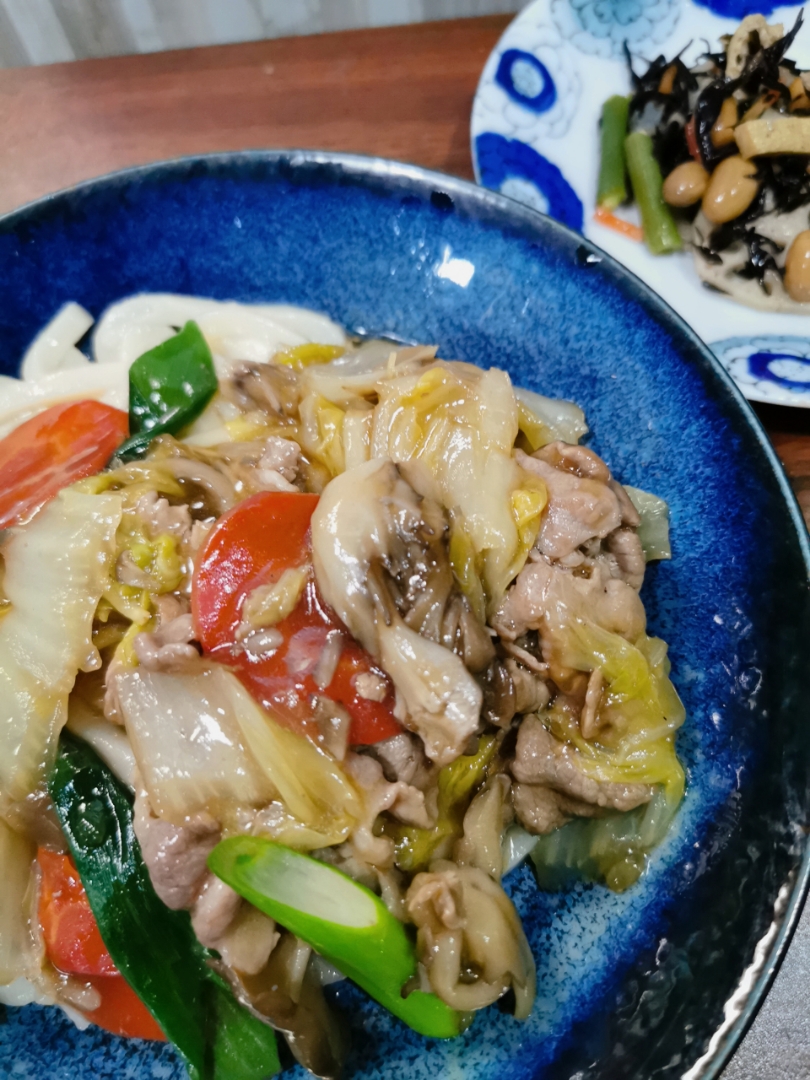 白菜あんかけ&ひじきの煮物👌グ〜です☺️
